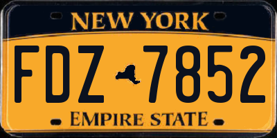 NY license plate FDZ7852