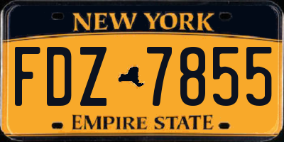 NY license plate FDZ7855