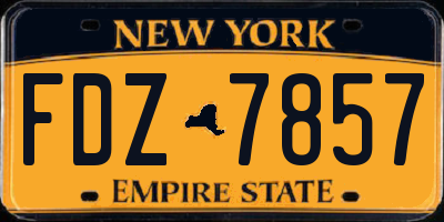 NY license plate FDZ7857
