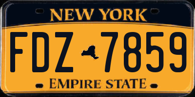 NY license plate FDZ7859