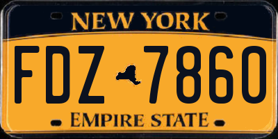 NY license plate FDZ7860