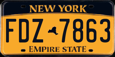NY license plate FDZ7863