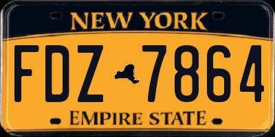 NY license plate FDZ7864
