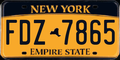 NY license plate FDZ7865