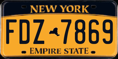 NY license plate FDZ7869