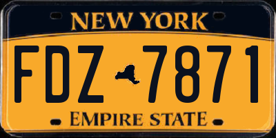 NY license plate FDZ7871