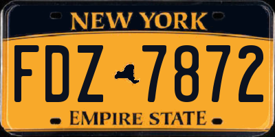 NY license plate FDZ7872