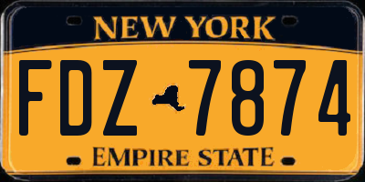 NY license plate FDZ7874