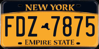 NY license plate FDZ7875
