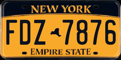 NY license plate FDZ7876
