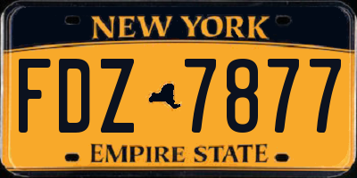 NY license plate FDZ7877