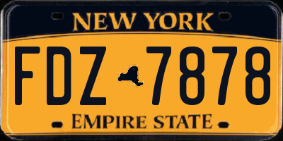 NY license plate FDZ7878