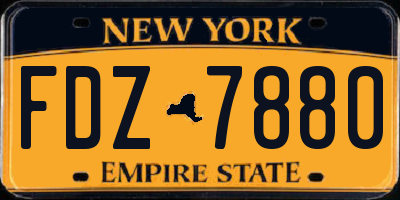 NY license plate FDZ7880