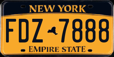 NY license plate FDZ7888