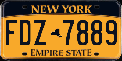 NY license plate FDZ7889