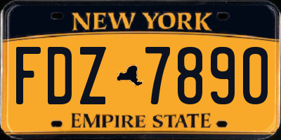 NY license plate FDZ7890