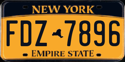 NY license plate FDZ7896