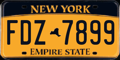 NY license plate FDZ7899