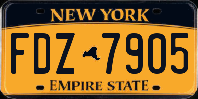 NY license plate FDZ7905