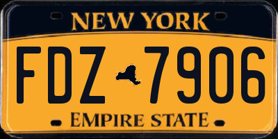 NY license plate FDZ7906