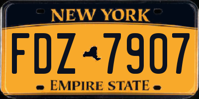 NY license plate FDZ7907