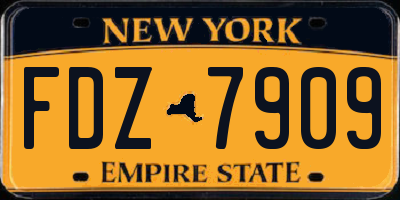 NY license plate FDZ7909