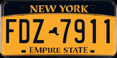 NY license plate FDZ7911