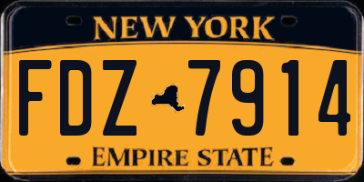 NY license plate FDZ7914