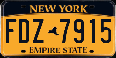 NY license plate FDZ7915
