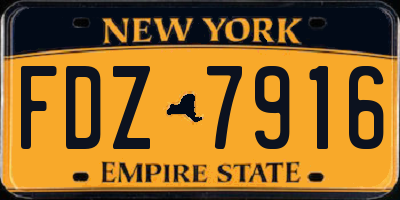 NY license plate FDZ7916