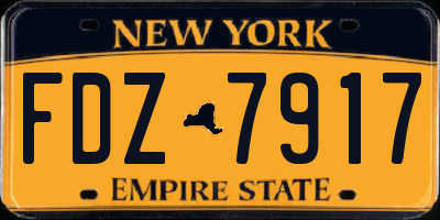 NY license plate FDZ7917