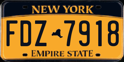 NY license plate FDZ7918