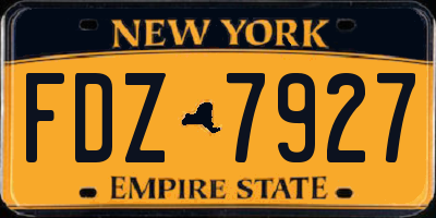 NY license plate FDZ7927