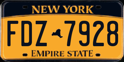 NY license plate FDZ7928