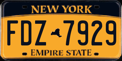 NY license plate FDZ7929