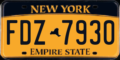 NY license plate FDZ7930