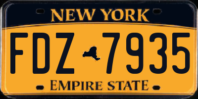 NY license plate FDZ7935