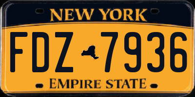 NY license plate FDZ7936