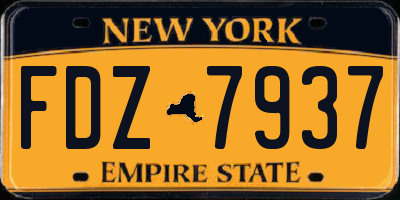 NY license plate FDZ7937