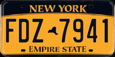 NY license plate FDZ7941