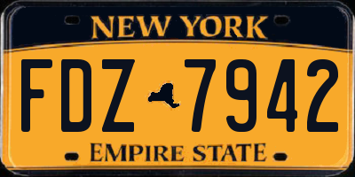 NY license plate FDZ7942