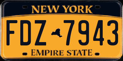 NY license plate FDZ7943