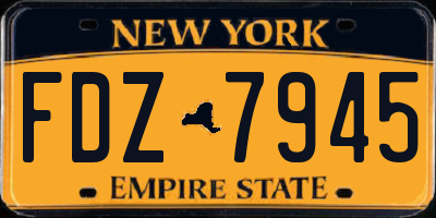 NY license plate FDZ7945