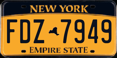 NY license plate FDZ7949