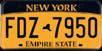 NY license plate FDZ7950