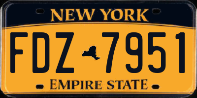 NY license plate FDZ7951