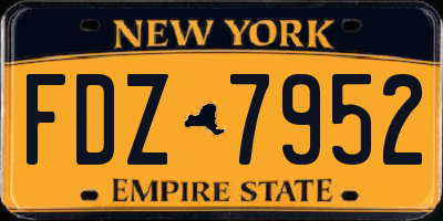 NY license plate FDZ7952