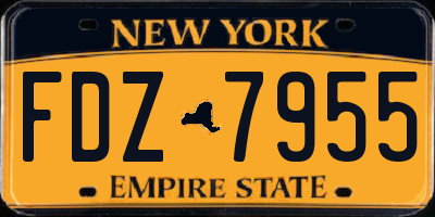 NY license plate FDZ7955