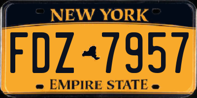 NY license plate FDZ7957