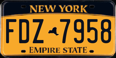 NY license plate FDZ7958